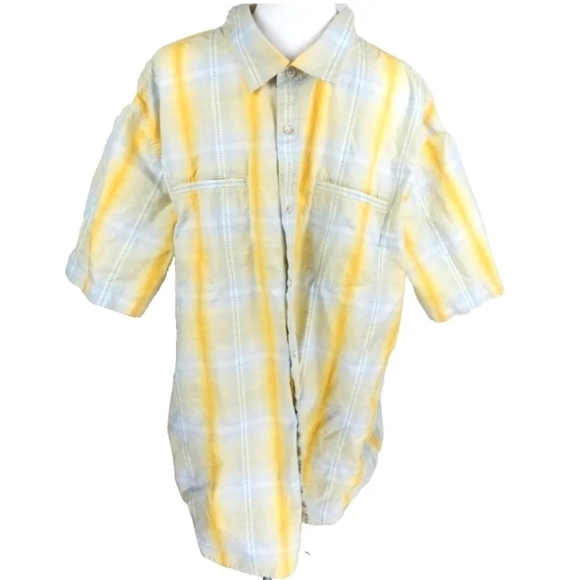 Carbon2Cobalt Yellow Plaid Button Up Shirt - Picture 1 of 3